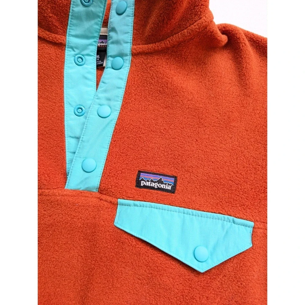 Kids XL Patagonia Lightweight Synchilla Snap-T Fleece Jacket Orange 65572